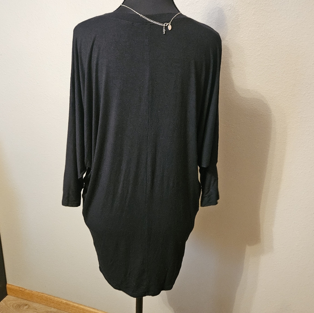 Wantable Women's Large 3/4 Dolam Slit Sleeve Black Tunic - Picture 6 of 8